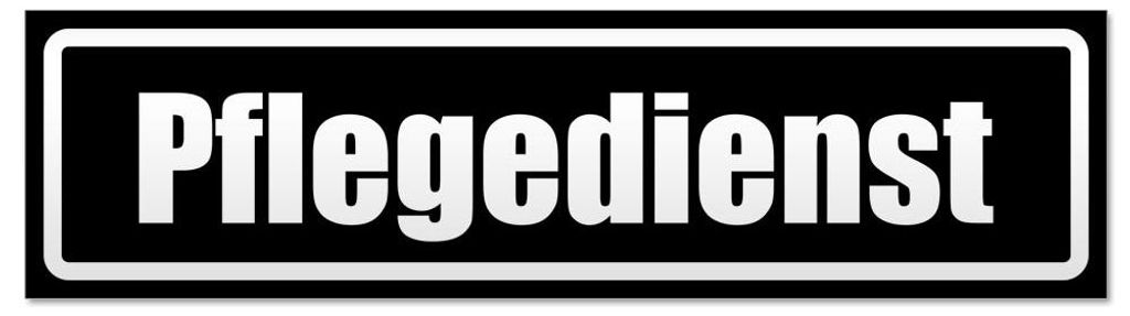 Kiwistar - Autoaufkleber - Schwarz - 30 x 8 cm - Pflegedienst invertiert - Hinweis Aufkleber Sticker für Auto, Kfz, Fahrrad, PKW, LKW