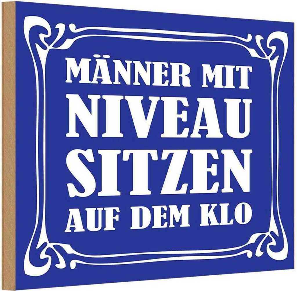 vianmo Holzschild 20x30 cm Männer mit Niveau sitzen auf Klo Spruch Zitat