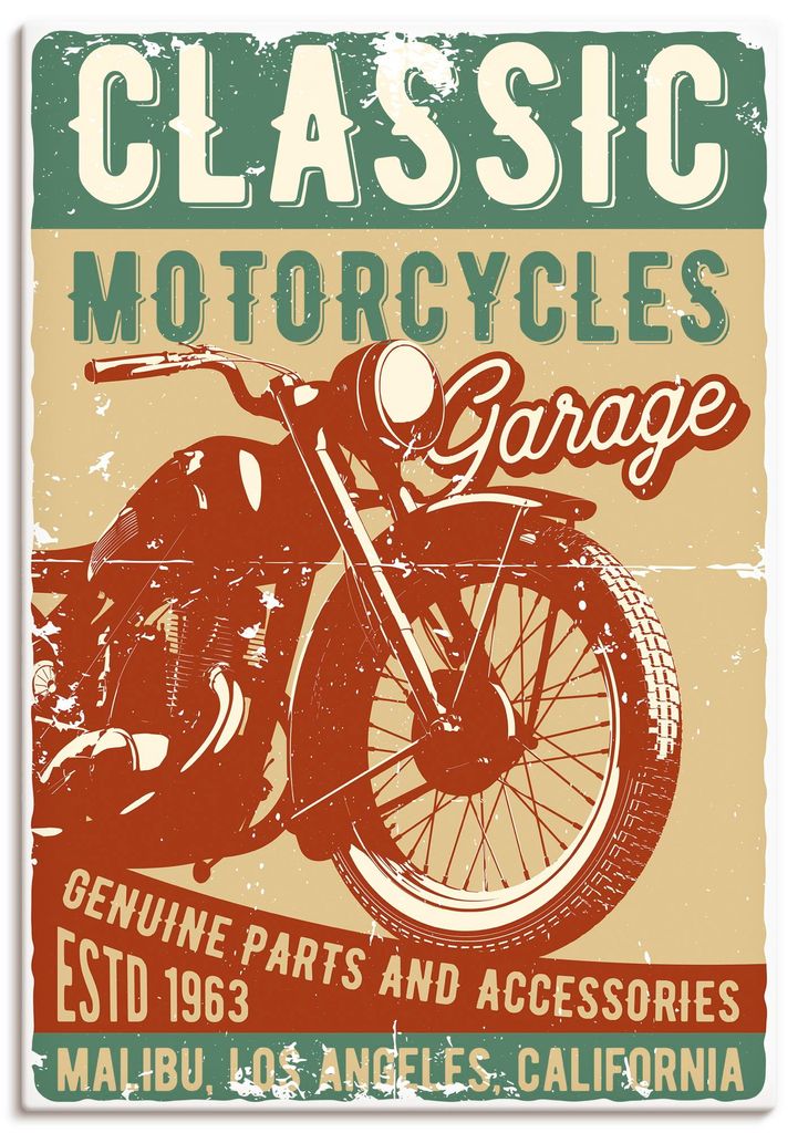 ARTland Leinwandbild Classic Motorcycles Größe: 90x130 cm