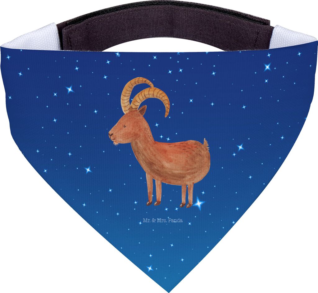 Mr. & Mrs. Panda Dreieckstuch Sternzeichen Steinbock - Sternenhimmel Blau - Geschenk, Geburtstag Dezember, Steinböcke, Hunde Halstuch, Ziege, Bock...
