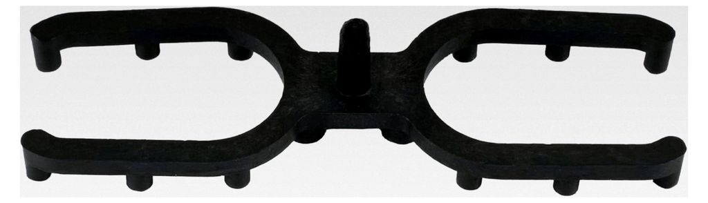 Abstandshalter für Terrassendielen 6 mm Höhe, Wellenform, PVC Schwarz (7 mm Fugenbreite), 100 Stück