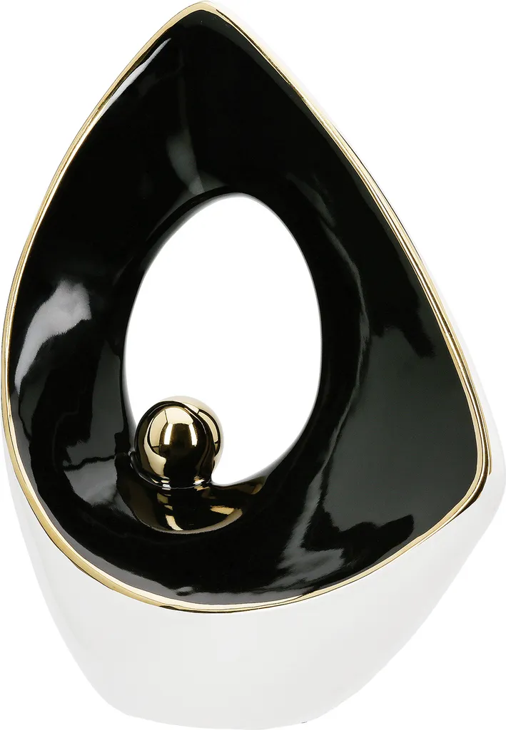 Sculpture design Inside en céramique blanche 22cm Gilde - Lot de 2