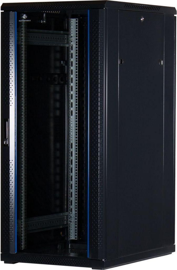 Rockstable 27HE 19 Zoll Serverschrank Netzwerkschrank (BxTxH) 600x800x1400mm mit Glastür - Türanschlag wechselbar - Türen und Seitenwände abneh...