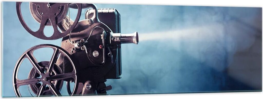 Bilder auf glas - Film projektor gedächtnis geschichte - 160x50cm - Glasbilder - Wandbilder - Kunstdruck - Wanddekoration aus Glas - Glas Bilder -...