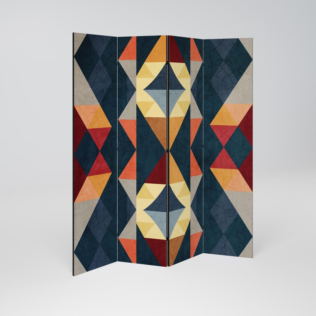SpaceRebels Paravent Raumteiler - 4-teilig Raumtrenner, Druck 2-Seite - Raumtrenner - Trennwand Wohnung - Room Divider - Spanische Wand Deko Modern...