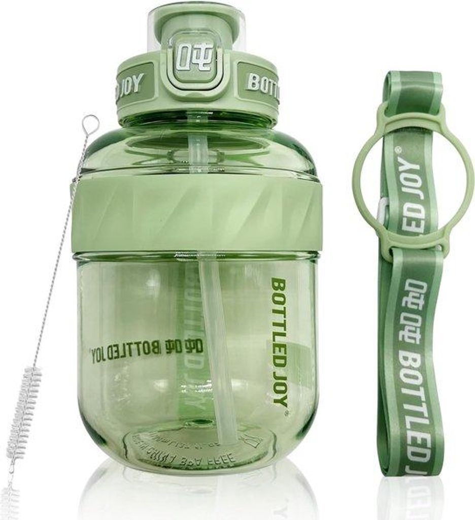 Trinkflasche 1,1 l, Sportflasche, BPA-frei, unzerbrechlich, Wasserflasche, für Kinder, ideal für Fahrrad, Schule, Fitness, Outdoor, grün