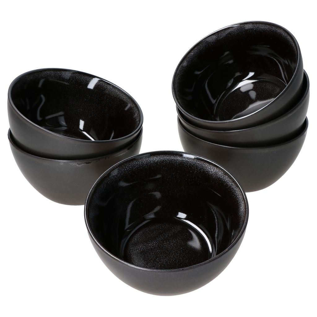 Reactive Glaze Grey Black 6er Set Dessert-Schale 450ml Produktbild 