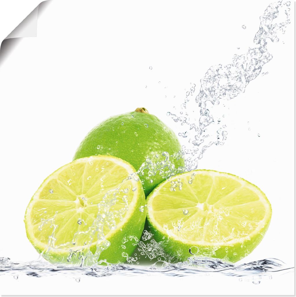 ARTland Poster Limette mit Spritzwasser Größe: 30x30 cm