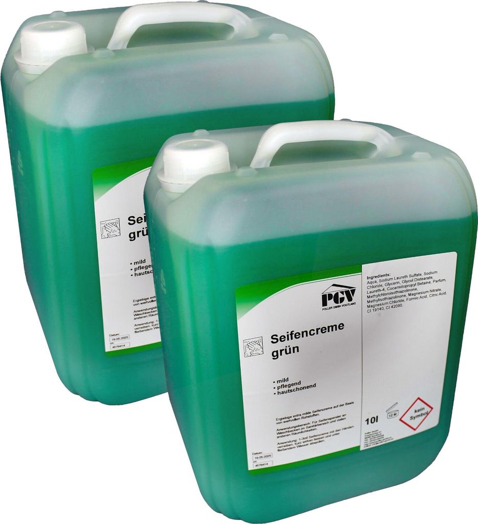 Seifencreme GRÜN, 10 Liter 2 Stück