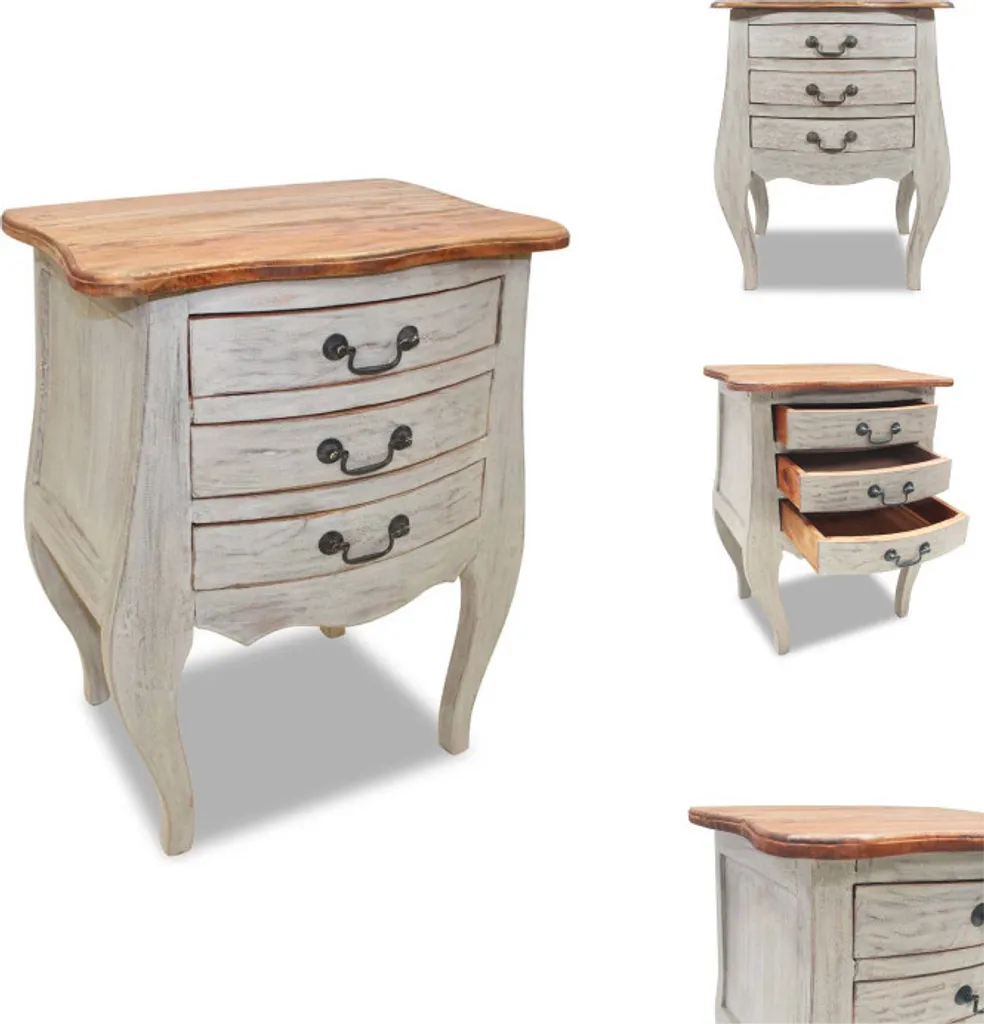 Petit meuble de chambre 48x35x64 cm en bois massif ancien durable chic