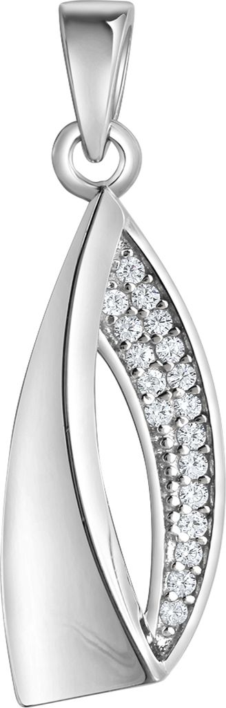 V Anhänger 925/- Sterling Silber 2,8cm weiß Zirkonia 025240136
