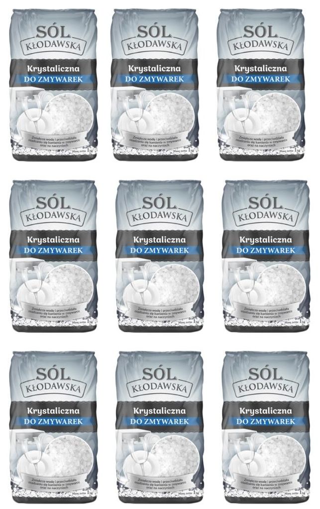 Kłodawska-Kristallsalz für die Spülmaschine 9 x 1kg Produktbild 