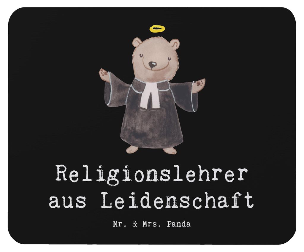 Mr. & Mrs. Panda Mauspad Religionslehrer Leidenschaft - Schwarz - Geschenk, Grundschule, mousematte, Lustig, Mouse Pad, pc mausunterlage, Mousepad,...