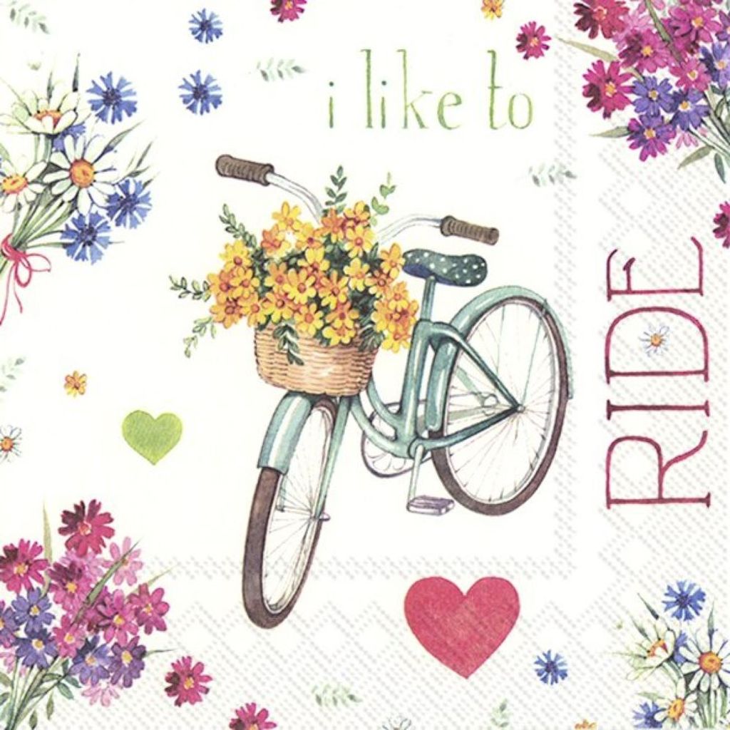 Servietten I LOVE MY BIKE 33 x 33 cm, 3-lagig