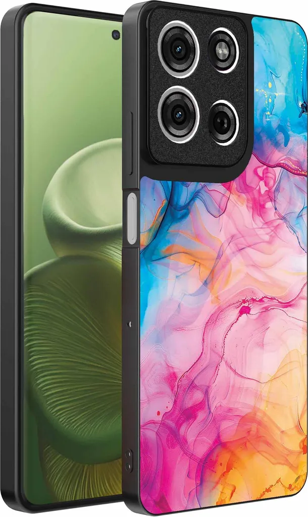 SEAHAI Cover Per Motorola Moto E20 – Custodia In Silicone TPU Marmo Viola, Ultra Sottile E Antiurto