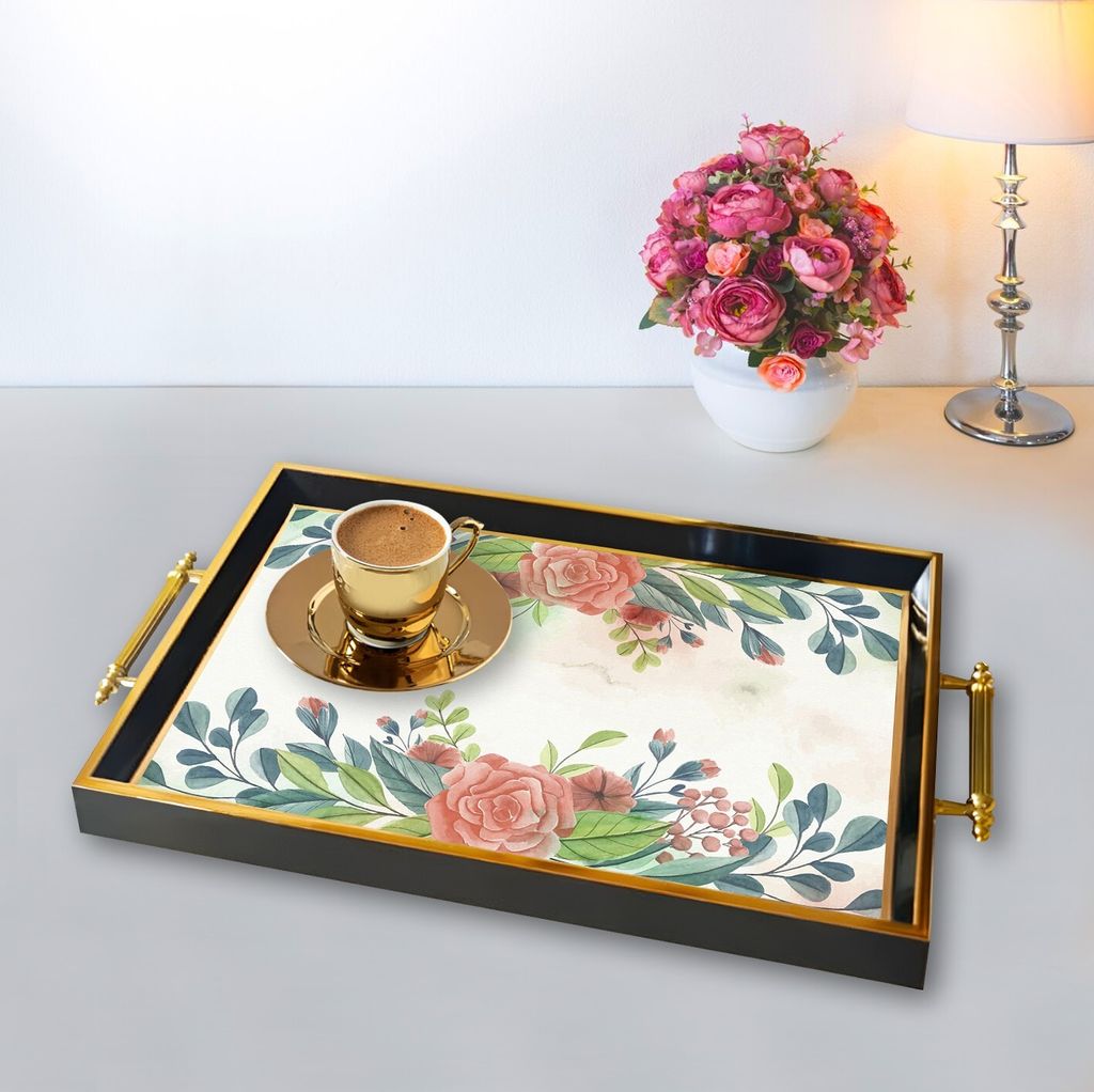 Evila Originals, TPA9796, Tablett, Mehrfarbig, 100 % GLAS, 50 x 29 x 3,5 cm