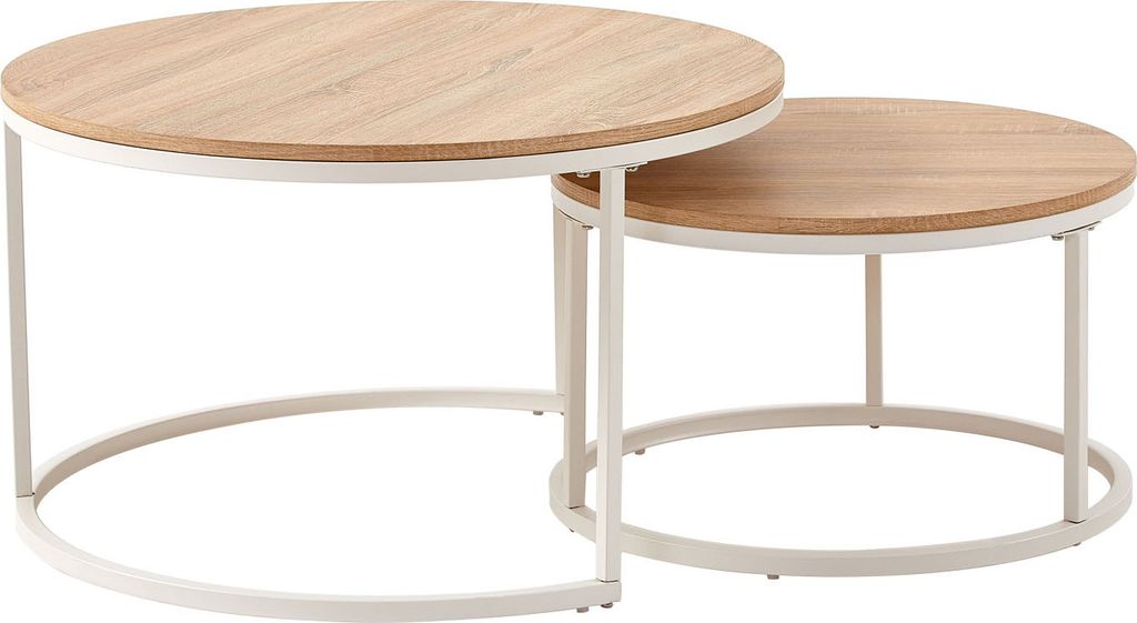 H.J WeDoo Couchtisch rund für Wohnzimmer 2er Set, Produktbild 8