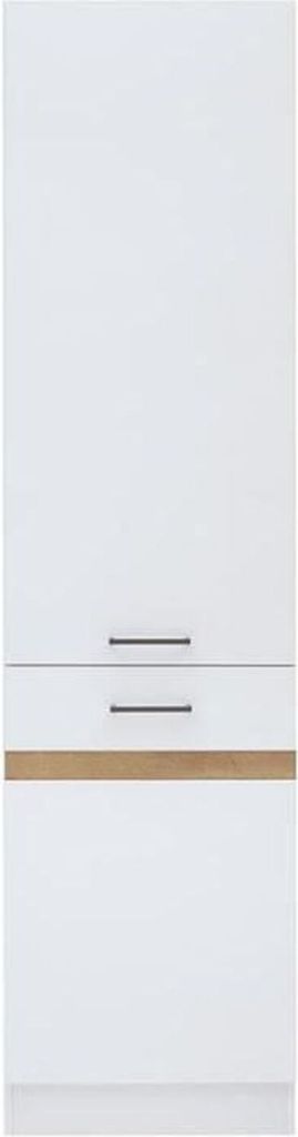 Küchensäule 2 Türen links öffnend - 50 x 196 x 46 cm - Glänzendes Weiß
