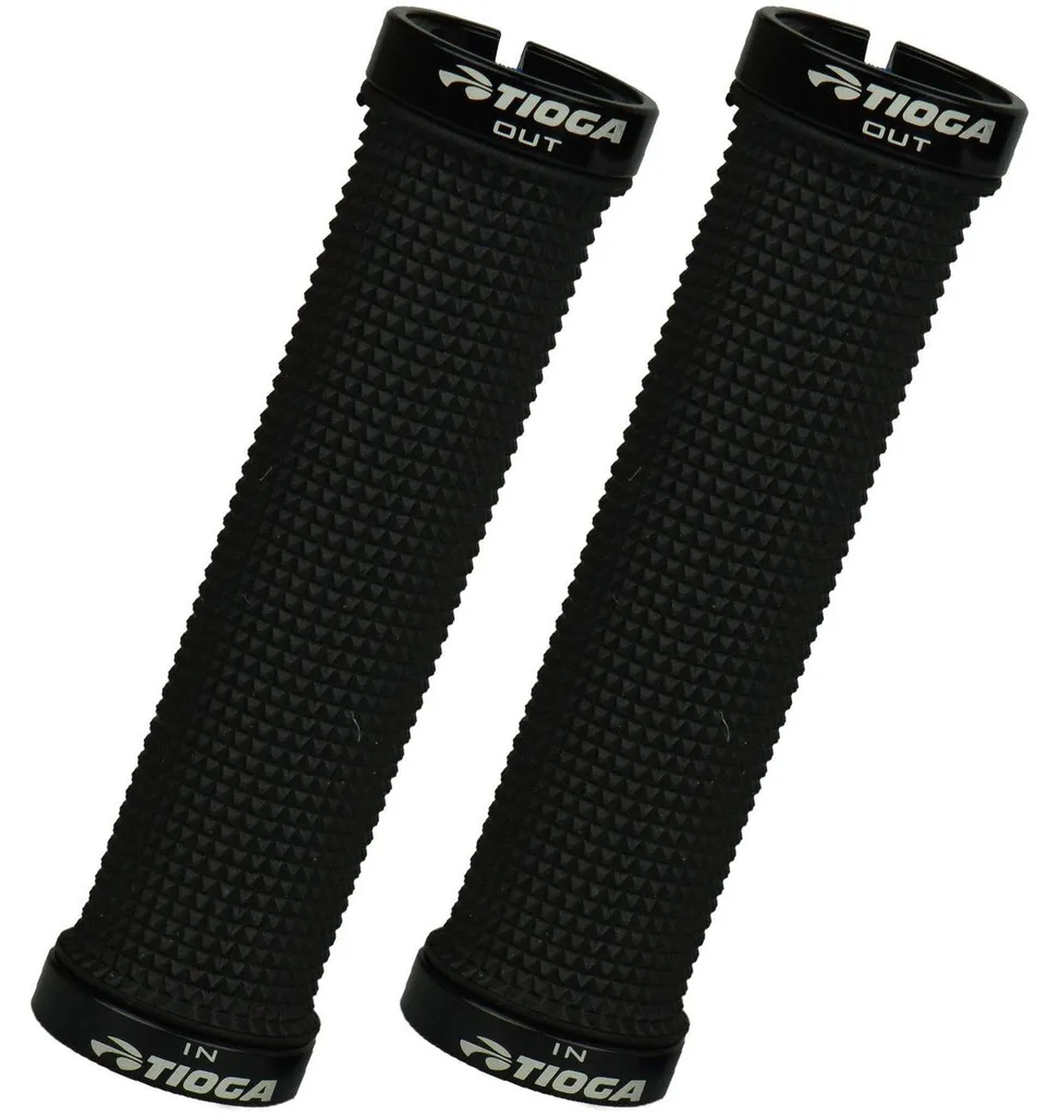 Poignées Tioga Handle Set Lock-on Slim 135mm Noires pour VTT de Sport