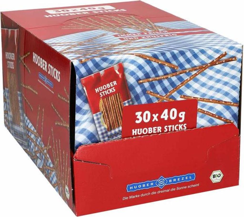 Huoberbastoncini croccanti pretzel 40g x 30 pezzi 1200g Immagine del prodotto 