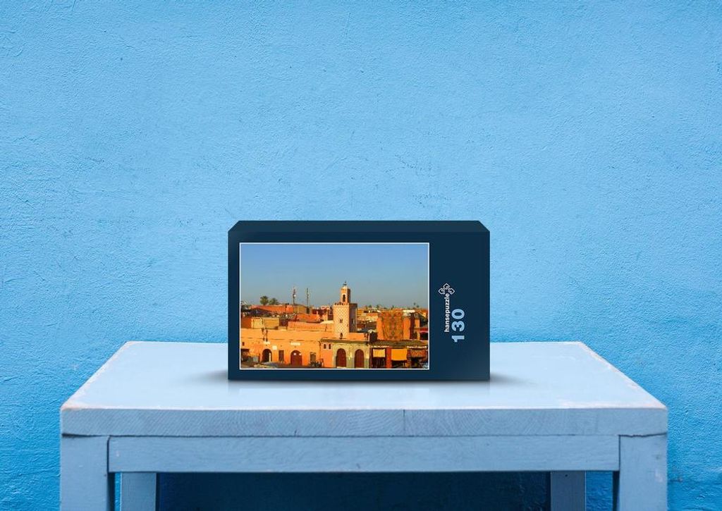 hansepuzzle 79190 - Marrakesch Puzzle, 130 Teile, Gebäude, 28,7 x 20,0cm mit hochwertiger Aufbewahrung, Kartonbox und wiederverschließbarem Beutel