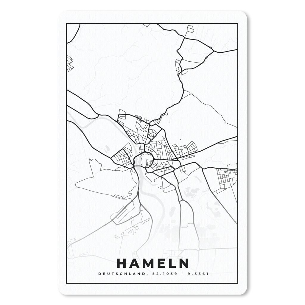 MuchoWow Mauspad Mousepad Hameln - Karte - Stadtplan 18x27 cm - Mousepads - Maus Mat - Pad - Mausunterlage