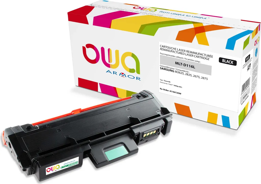Toner OWA Armor Noir compatible Samsung MLT-D116L SU828A de 3000 pages