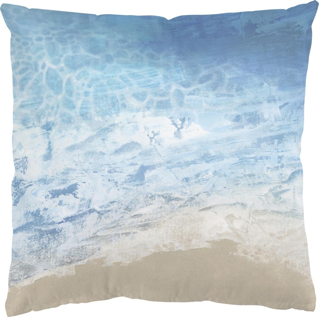 Dekokissen Strand drinnen / Indoor Zierkissen Samt waschbar Design blau Maritim Sofakissen mit Füllung