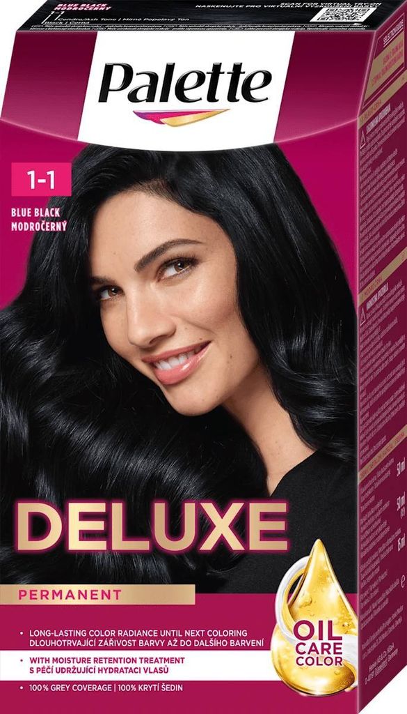 PALETTE Deluxe Oil-Care permanentes Haarfrbemittel mit Mikro-len 909 Granatapfel Schwarz