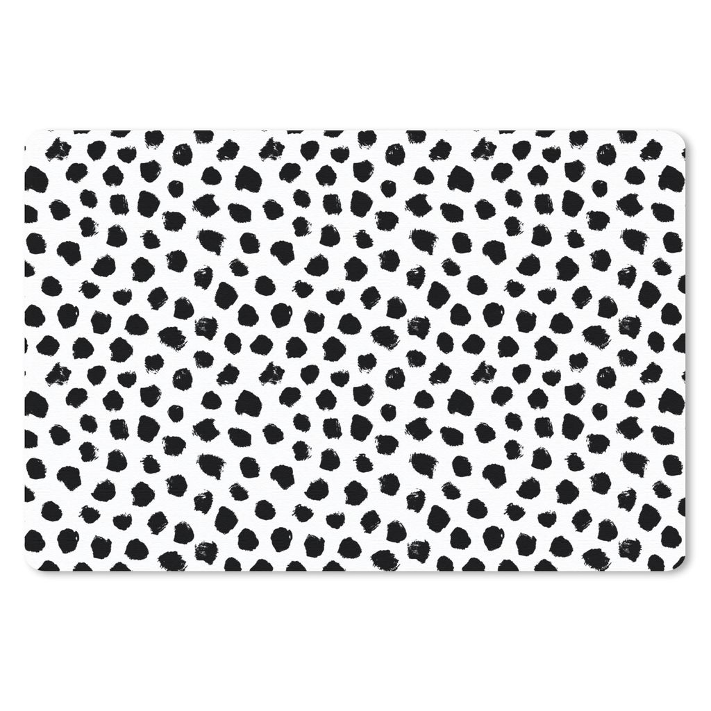 MuchoWow Mauspad Mousepad Polka dots - Schwarz und Weiß - Muster 27x18 cm - Mousepads - Maus Mat - Pad - Mausunterlage - Büroartikel - Desk Matten