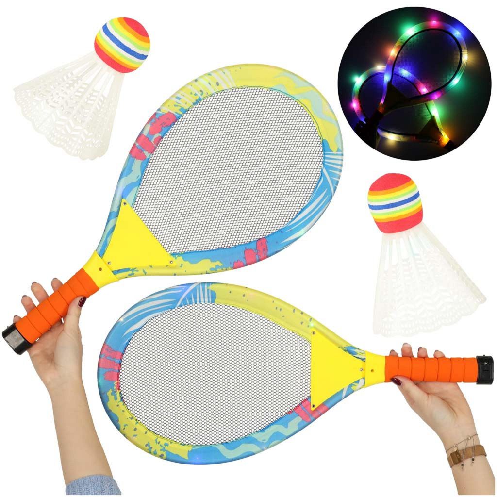 Raquetas de tenis con LED brillantes + dardos Imagen del producto 