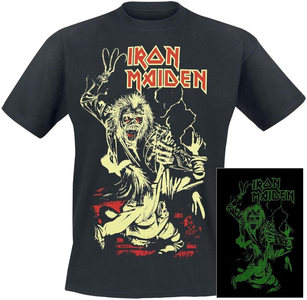 Iron Maiden T-Shirt Herren Fire Ring - Glow In The Dark schwarz XL