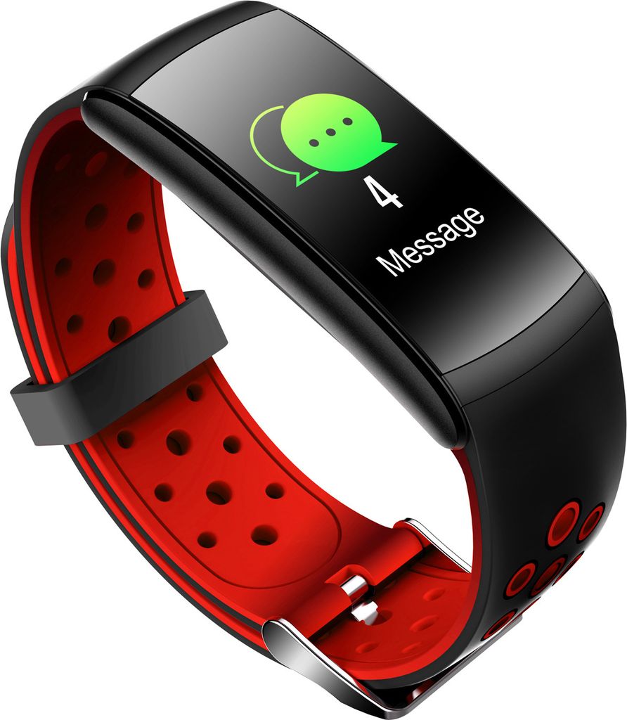 Smart Armband Herzfrequenz Blutdruck wasserdicht Bluetooth Uhr Armband Fitness Tracker rot