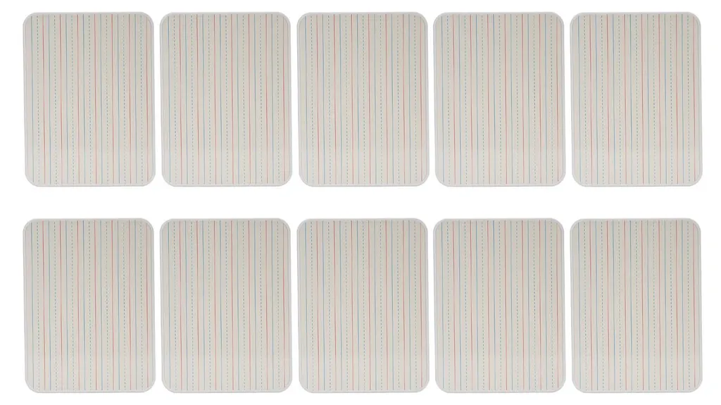 Ardoise Blanche Lignée pour École : Pack de 10 Tableaux Effaçables