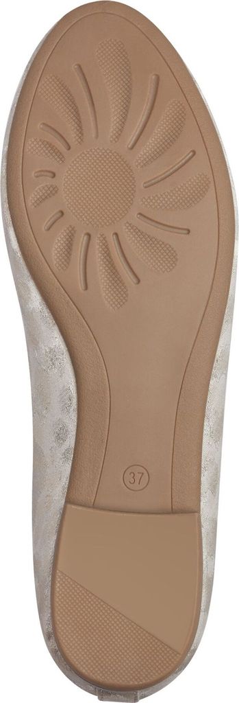 MARCO TOZZI Damen Ballerina mit Schleife Leo Muster Animal Print 2-22136-42, Größe:38 EU, Farbe:Gold