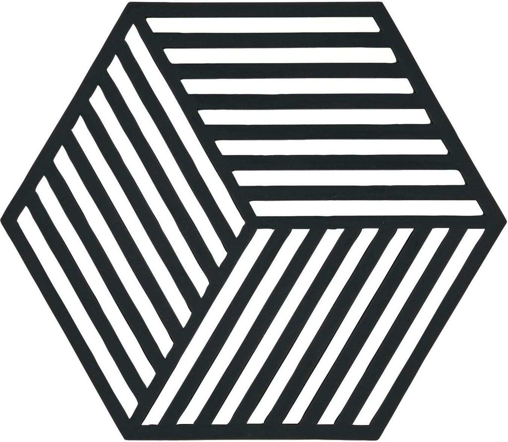 Zone Denmark Untersetzer Hexagon, Glasuntersetzer, Getränkeuntersetzer, Silikon, Black, 330135