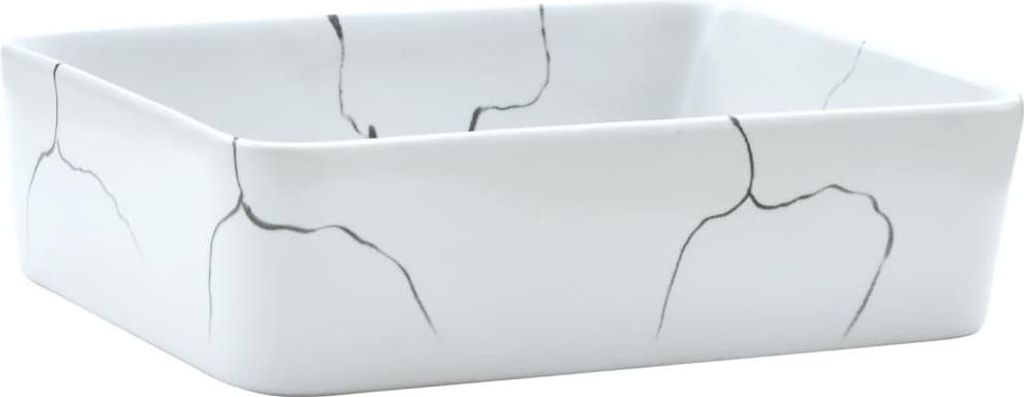 vidaXL Aufsatzwaschbecken Weiß Rechteckig 46x35,5x13cm Keramik
