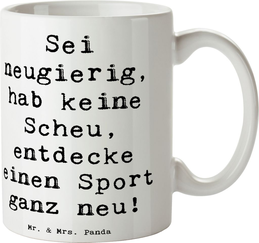 Mr. & Mrs. Panda Tasse Spruch Neuer Sport - Weiß - Produktbild 