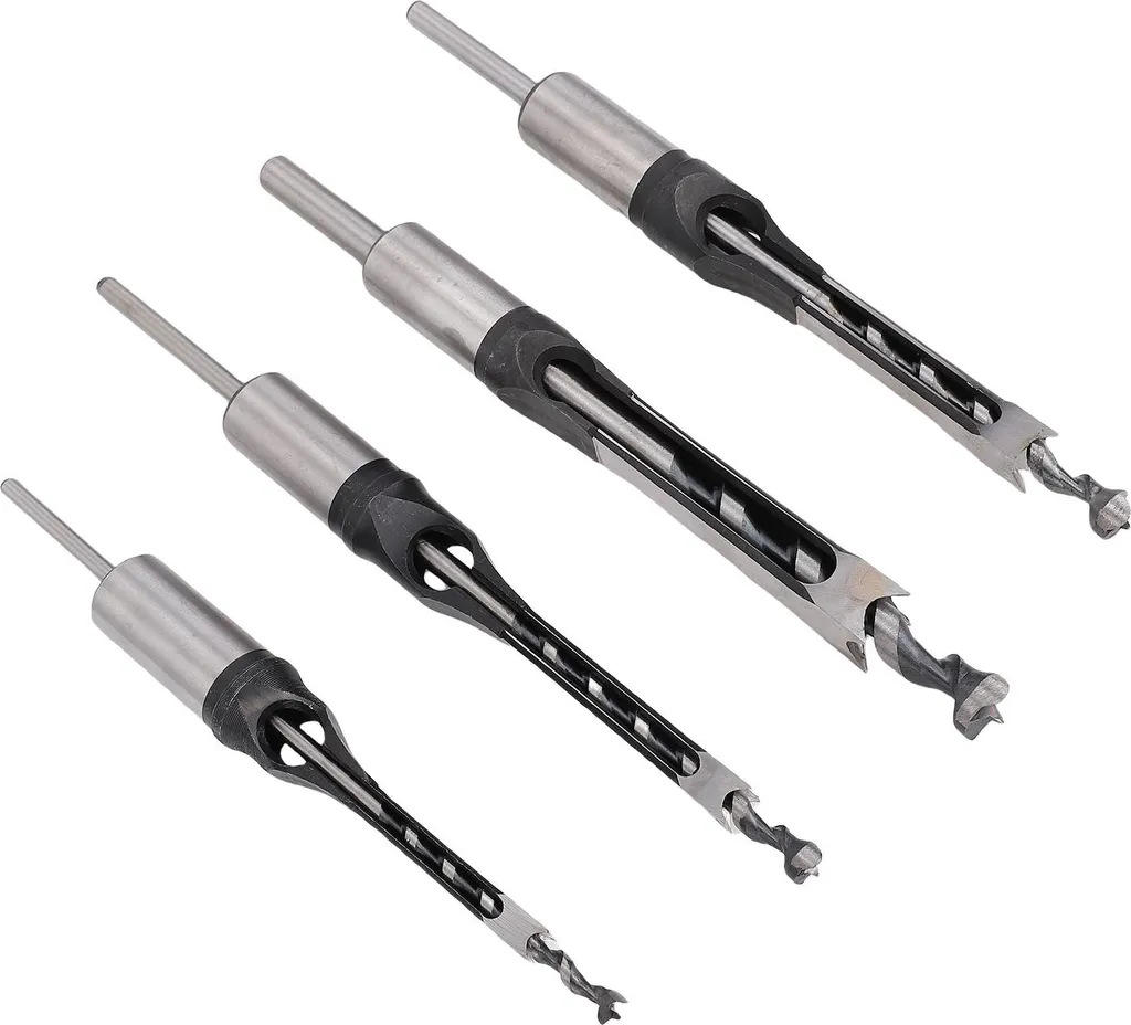 Foret Carré Anti-Éclats pour Assemblages Bois Parfaits - Kit de 4 PCS