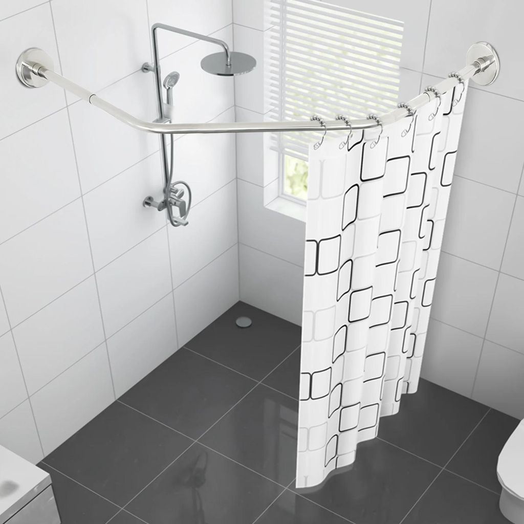 Barre de rideau de douche d'angle - forme en L - acier Image du produit 