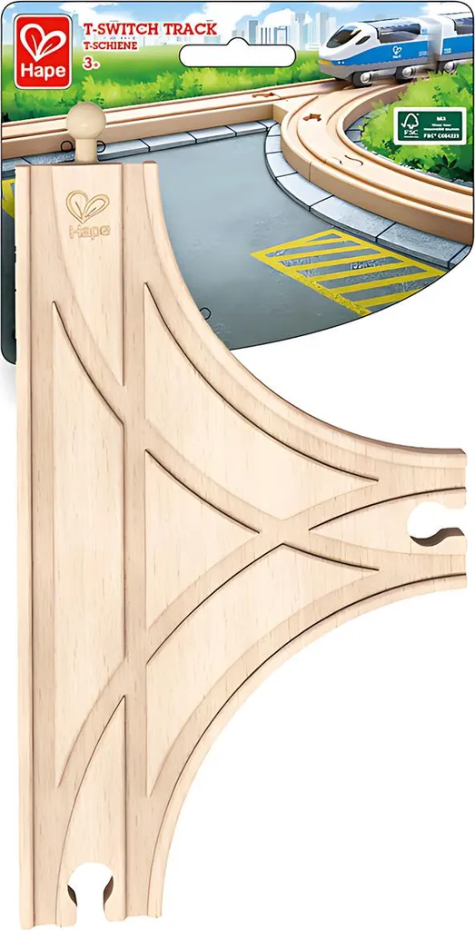 Rail de Train en Bois Forme T Hape Accessoire Circuit de Chemin de Fer