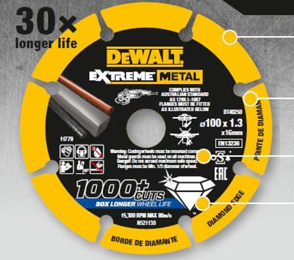 DEWALT Diamanttrennscheibe Extreme Metal DT40252, Ø 125mm Produktbild 
