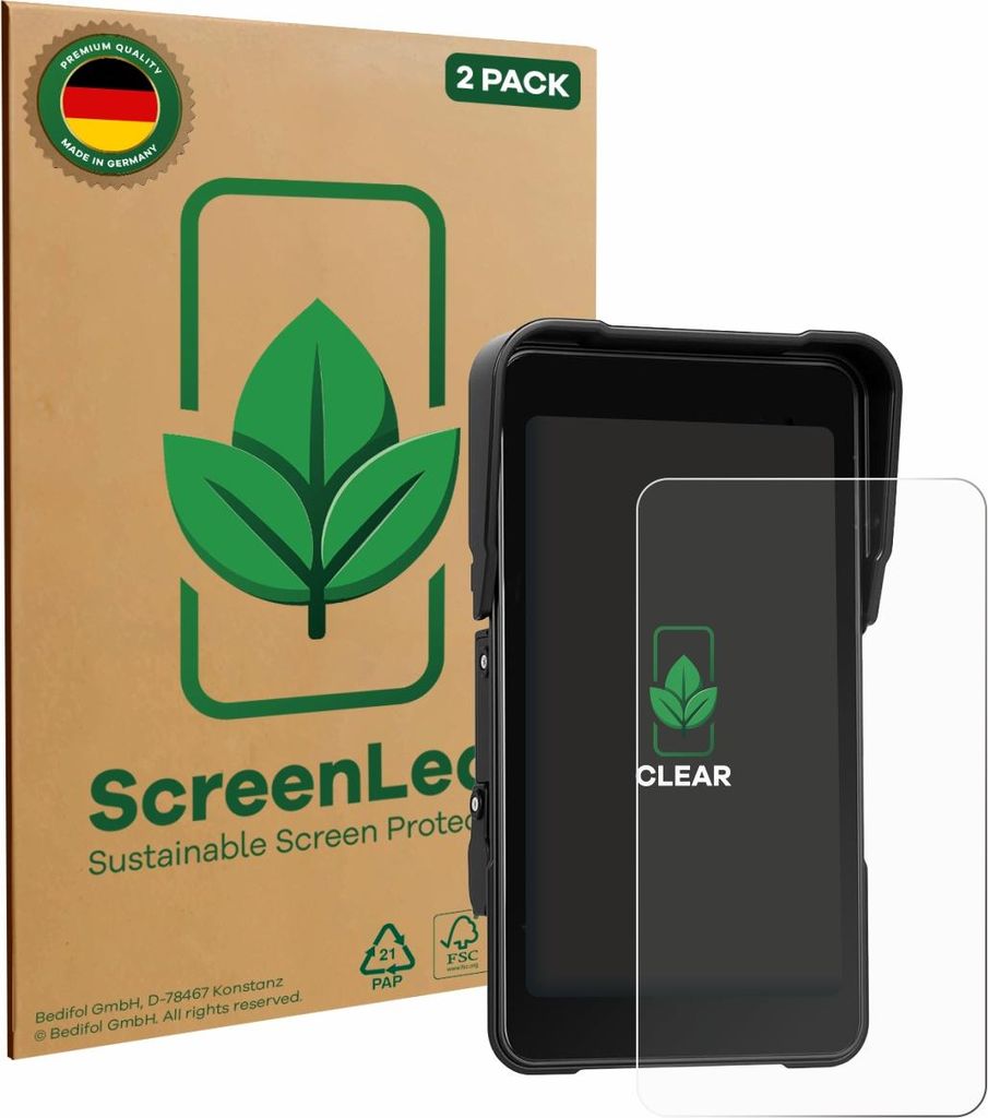 2x ScreenLeaf Schutzfolie für CAMECHO Motorrad Carplay 5" nachhaltiger Displayschutz Display Schutz Folie Klar Transparent