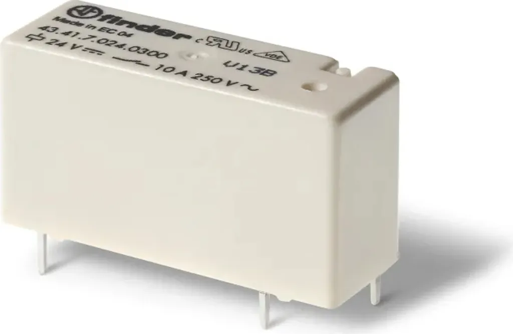 Stock Relè Finder 43.41.7.005.0000 - 5V DC 10A 1 Scambio PCB