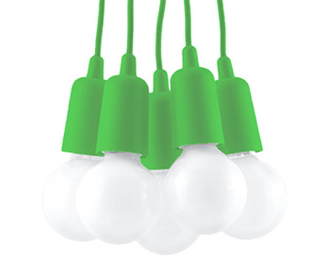 Pendelleuchte DIEGO 5 Grün - 5x E27 Fassung - max. 5x60W - Produktbild 