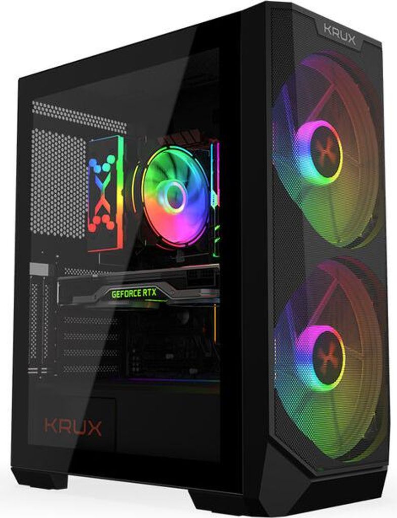 Krux Vortex - Tower - PC - Schwarz - ATX - micro ATX - Produktbild 