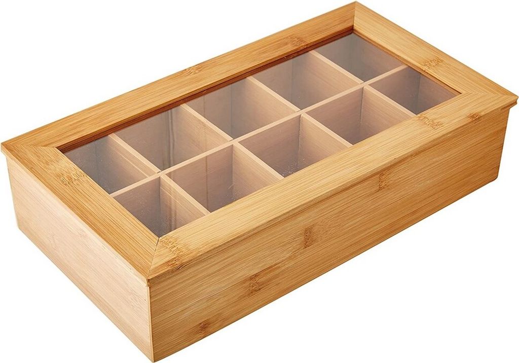 KESPER Teebox Tee-Box mit 10 Fächern Bambus, 36 x 20 x 9 cm Produktbild 4
