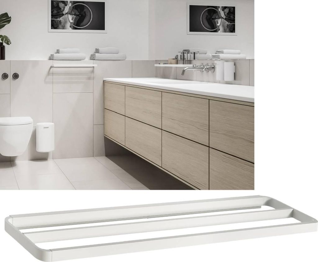 Zone Denmark Handtuchhalter RIM weiß 2-fach 70x12,5cm unsichtbare Wandmontage