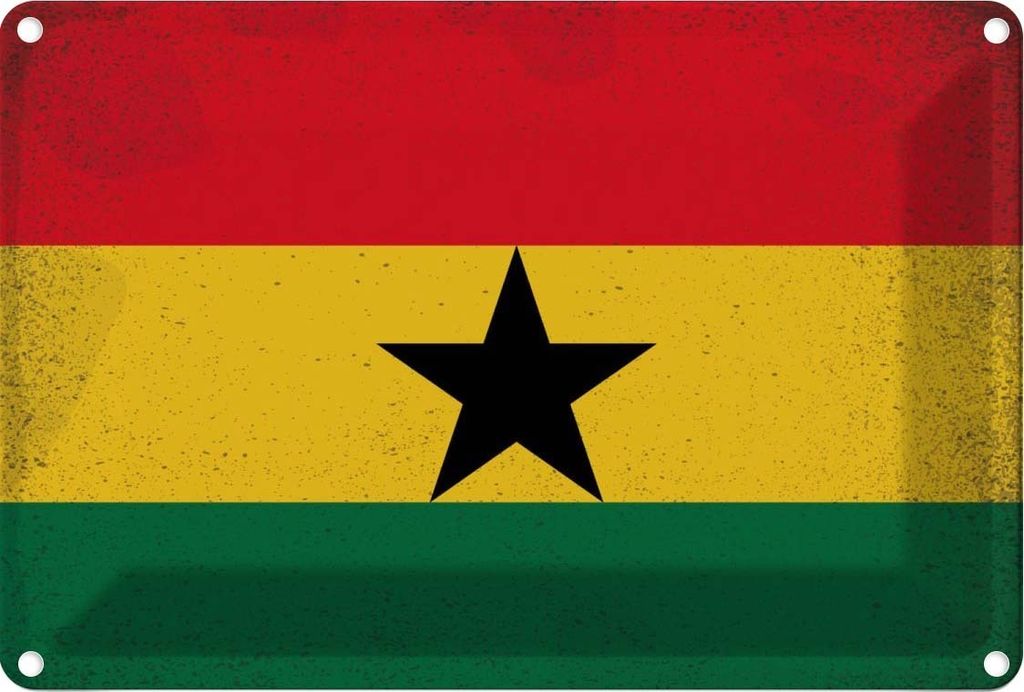 vianmo Blechschild 20x30 cm Ghana Vintage Flagge Fahne Wappen