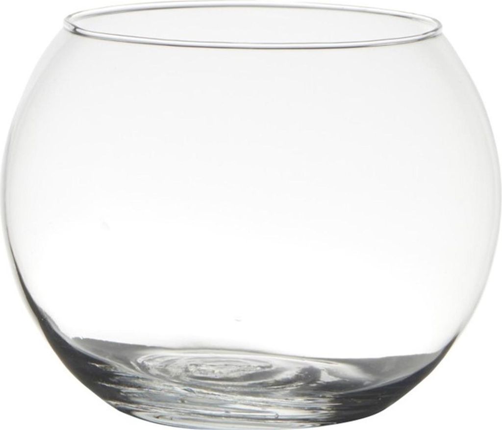 INNA-Glas Kerzen Kugelvase TOBI Earth aus Glas, klar, 13cm, Ø16cm - Kerzenglas